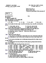 Bộ đề kiểm tra chất lượng 8 tuần học kì Imôn Sinh học Lớp 11 - Năm học 2018-2019 - Trường THPT Nghĩa Minh